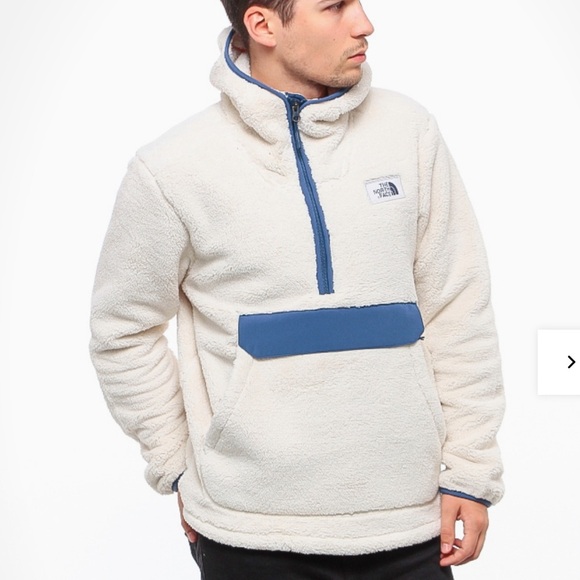 The North Face Campshire Hoodie Men’s Small White Blue - Picture 1 of 5
